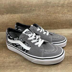VANS Sk8-Low Paisley Gray True White Suede Skate Shoes Mens 4.5 Womens 6 NEW
